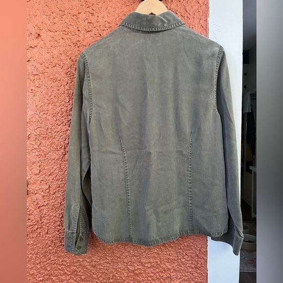 Women’s Marsh Landing Button Down Utility Shirt Green 100% Lyocell - Picture 7 of 7